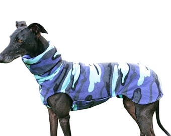 Windhund Pullover Polarfleece Camouflage, Geyhound Sweater Camouflage, ein praktischer Verschluss, 5 Größen