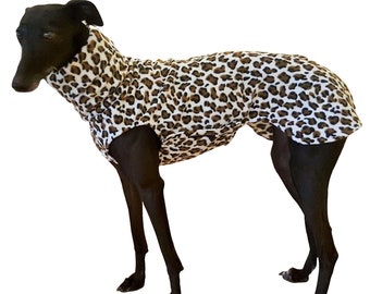 Windhund Pullover Polarfleece Leopard, Geyhound Sweater, ein praktischer Verschluss, 5 Größen