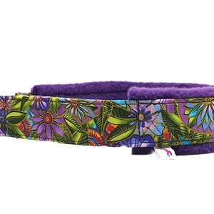 Pull-stop cuddle collar Sighthound collar Tropical, floral motif, softly padded and light as a feather, 3 widths, made to measure image 3