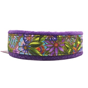 Pull-stop cuddle collar Sighthound collar Tropical, floral motif, softly padded and light as a feather, 3 widths, made to measure 3/5 Centimeters