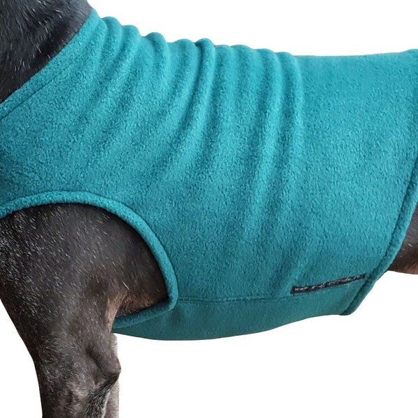 Windhund Weste, Polar Fleece, Farbe petrol, 5 Größen