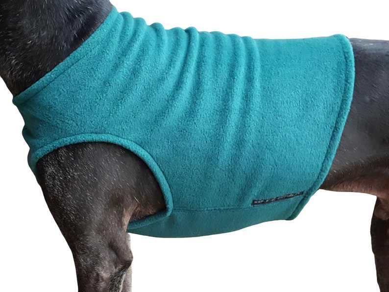 Greyhound vest, polar fleece, color petrol, 5 sizes image 1