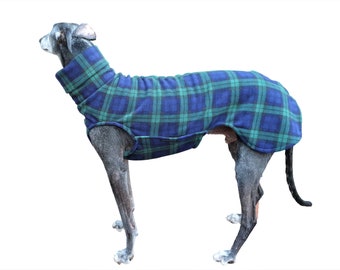 Greyhound sweater with closure, polar fleece tartan Blackwatch, 5 sizes