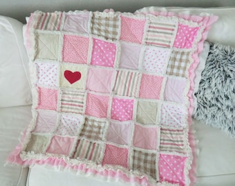 Baby Patchworkdecke  Rag Quilt   "Princess"