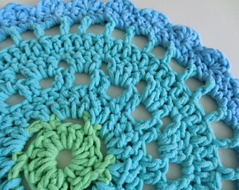 Crochet Teppich Häkelteppich "Aquamarin"