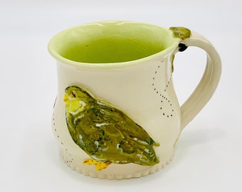 Bird and Birdhouse Ceramic or Pottery Mug