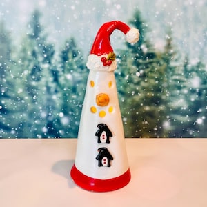Hand-Painted Ceramic Snowman with Gingerbread Men Buttons