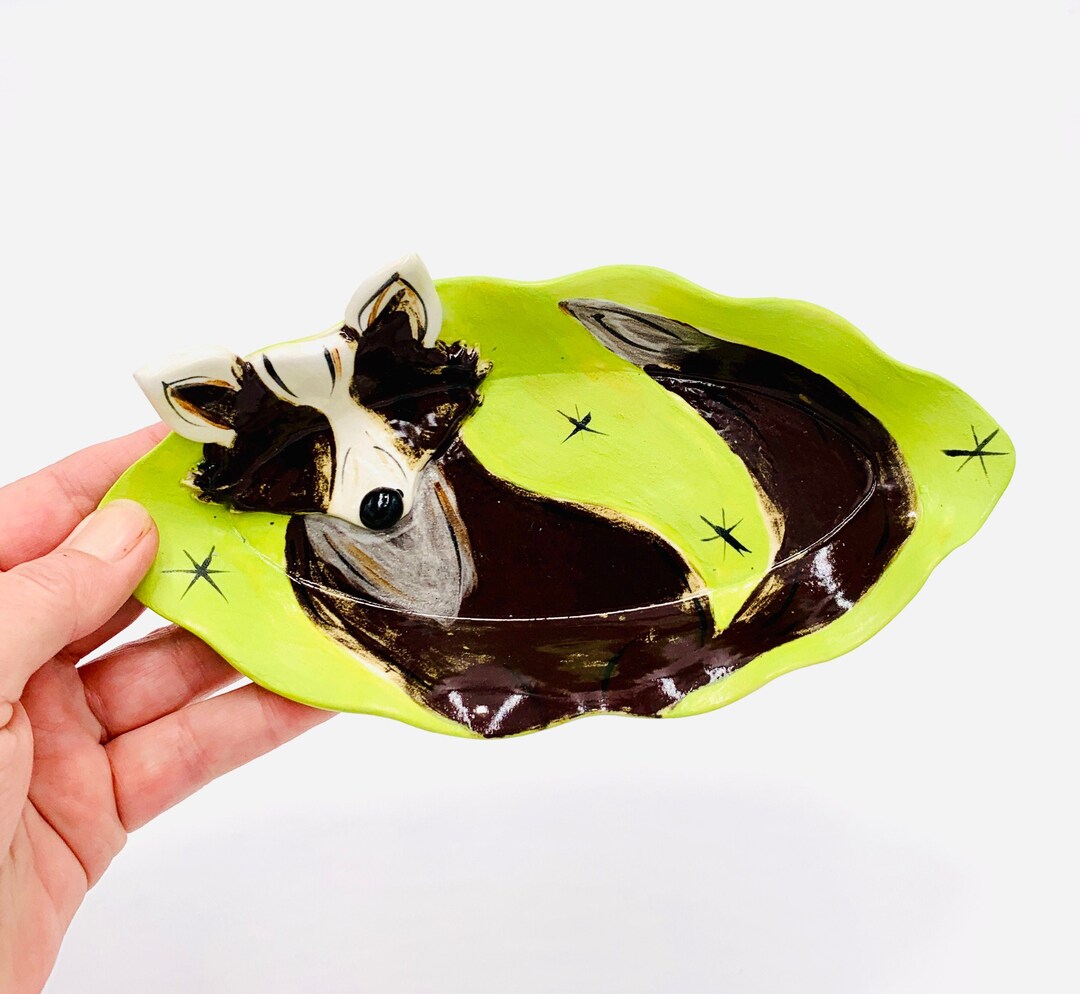 Fox Pottery or Ceramic Handmade Platter or Decorative Plate Etsy