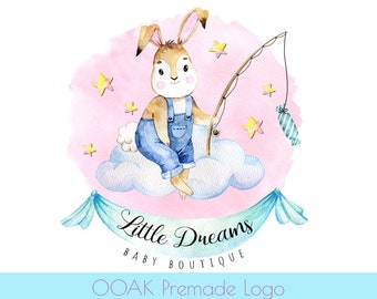 OOAK PreDesigned Watercolor Logo,Baby Boutique Logo,Baby Shop Logo,Children Boutique Watercolor Logo,Custom Logo,Watercolor Baby Logo