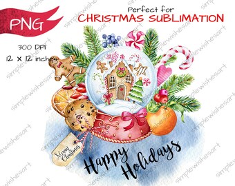 Frohe Weihnachten PNG, Weihnachten Sublimation Design, Weihnachten Lebkuchenmann, Weihnachten Schneekugel, Weihnachten PNG, Weihnachtsdruck, Weihnachtsshirt