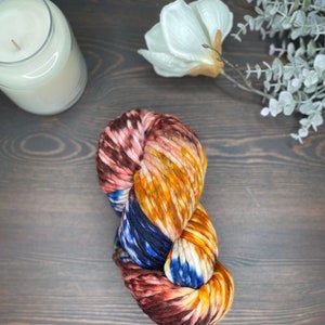 Hand Dyed Yarn/Super Bulky Yarn/Gold Brick Blue Ochre Red Yarn/Gold Yarn/Blue Yarn/Malabrigo Rasta Unique Color