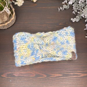 Faixa de cabeça de malha grossa para adultos/faixa de cabeça azul amarela branca/faixa de cabeça de malha/faixa de cabeça macia/aquecedor de orelha de malha/faixa de cabeça torcida/faixa de cabeça para adolescentes