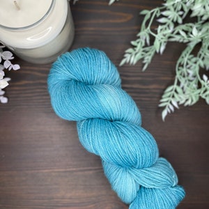 DK Yarn, Hand Dyed Yarn, Superwash Merino Wool  - Teal Yarn/Blue Yarn/Semi Solid Teal Yarn