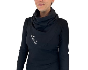 Hoodie „Mika-73“, schwarz , Knöpfe