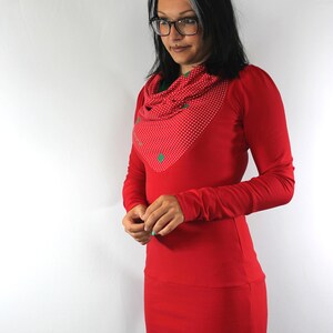 Hoodiekleid Mika-2rot,Punkte,Kleeblatt Bild 2