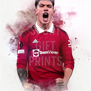 Lisandro Martinez Poster | Lisandro Martinez Print, Sports Poster, Football Player Poster, Wall Art Lisandro Martinez Manchester Poster