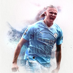 Erling Haaland Poster | Erling Haaland Print, Sports Poster, Football Player Poster, Wall Art Erling Haaland Man City Poster