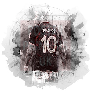 Kylian Mbappe Poster | Kylian Mbappé Print, Sports Poster, Football Player Poster, Soccer Wall Art Kylian Mbappe France Poster
