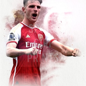 Declan Rice Poster | Declan Rice Print, Sports Poster, Football Player Poster, Wall Art Declan Rice Arsenal Poster
