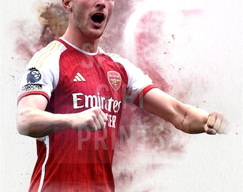 Declan rijstposter | Declan Rice-print, sportposter, poster voetbalspeler, kunst aan de muur Declan Rice Arsenal-poster