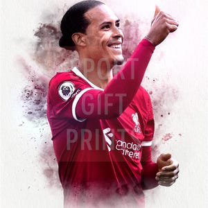 Virgil van Dijk Poster | Virgil van Dijk Print, Sports Poster, Football Player Poster, Wall Art Virgil van Dijk Liverpool FC Poster