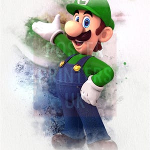 Luigi Poster | Luigi Nintendo Print, Games Poster, Game Character Poster, Wall Art Luigi Nintendo Poster