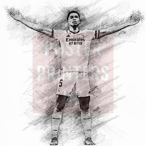 Jude Bellingham Poster | Jude Bellingham Print, Sports Poster, Football Player Poster, Wall Art Jude Bellingham Real Madrid Poster