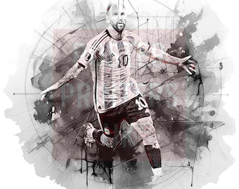 Lionel Messi Argentina Poster | Minimalist Football Wall Art