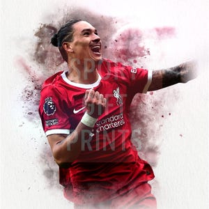 Darwin Nunez Poster | Darwin Nunez Print, Sports Poster, Football Player Poster, Wall Art Darwin Nunez FC Poster