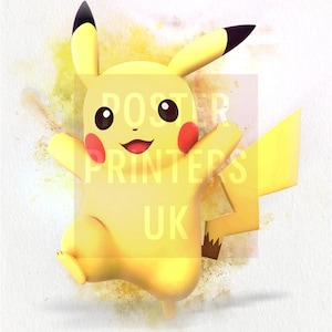 Pikachu Poster | Pikachu Nintendo Print, Games Poster, Game Character Poster, Wall Art Pikachu Nintendo Poster