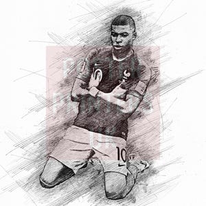 Kylian Mbappe Poster | Kylian Mbappe Print, Sports Poster, Football Player Poster, Wall Art Kylian Mbappe France Poster
