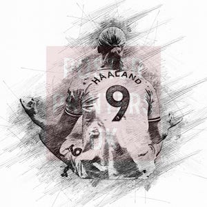 Erling Haaland Poster | Erling Haaland Print, Sports Poster, Football Player Poster, Wall Art Erling Haaland Manchester City Poster