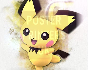 ピカチュウとピチューがスイッチで遊ぶポスター A3 11x17 - Etsy 日本