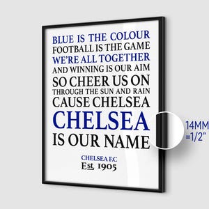 Chelsea F.C. Blue Is The Colour Print. 2024/25 Season Edition | Home Wall Art Birthday Gift | Stanford Bridge Stadium Gifts For Him & Her |