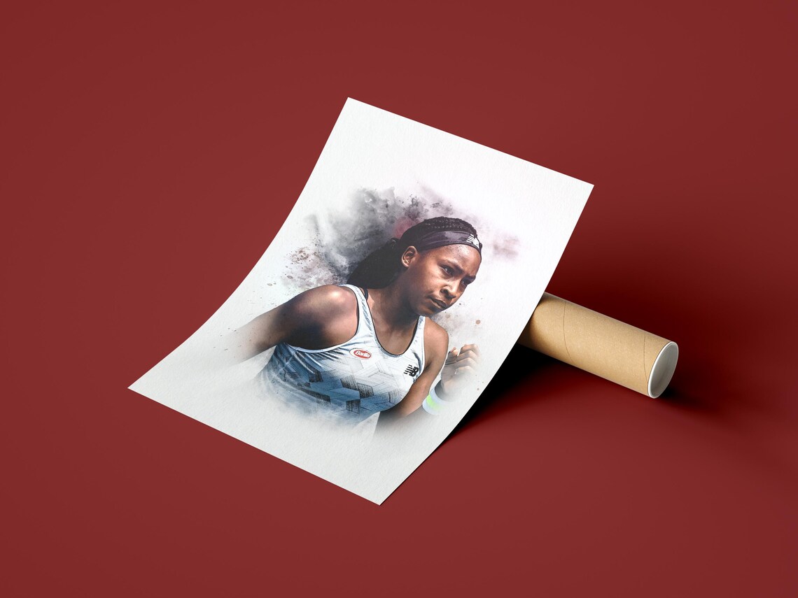 Coco Gauff Poster Coco Gauff Print Sport Poster Tennis Player Wall