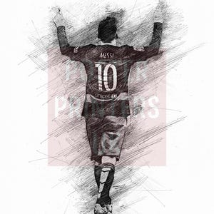 Lionel Messi-poster | Lionel Messi-afdruk, sportposter, poster voetbalspeler, kunst aan de muur Lionel Messi Argentinië-poster