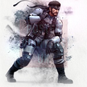 May include: Digital artwork of a character in a tactical suit, kneeling with a focused expression. The figure is in a grey and black outfit with protective gear. The artwork has a watercolour effect with a neutral background.