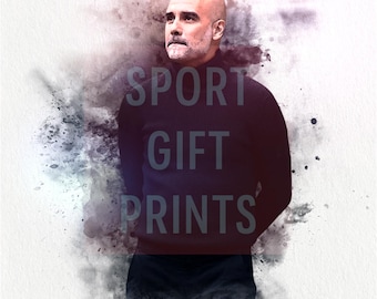 Pep Guardiola Poster | Minimalist Man City Football Manager Print