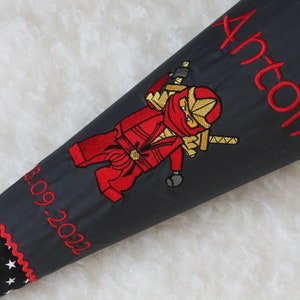 School bag fabric ninja with desired name & date image 2