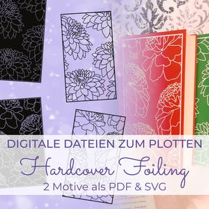 DIY Buchdeckel Veredelung - 2 Motive als PDF & SVG zum selber schneiden, drucken | Hardcover Foiling Rebind Plotter Fantasy Romantasy