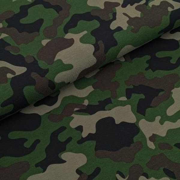 Baumwolljersey Camouflage Grün