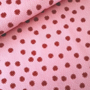 Katoenen stof stoffen stof katoen katoenen stof stippen bloemen lente zomer roze blauw