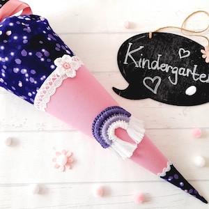 Cône d’école cône de sucre tissu arc-en-ciel macramé inscription scolaire cadeau enfant enfant poche maternelle
