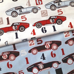 Riley Blake cotton fabric cotton fabric fabric blue red car racing car