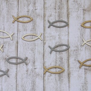 Wood Scattered Parts Fish Baptism Communion Confirmation Decoration Decoration Table Decoration Scattered Decoration