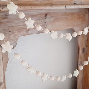 Kerstslinger vilten sterren Kerstdecoratie decoratie Kerstviltslinger