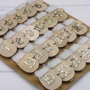 Wood Advent Calendar Numbers Gloves Clip Advent Calendar Numbers