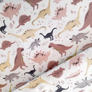 Tissu coton tissu coton Dinos dinosaures vert cartable marron bleu