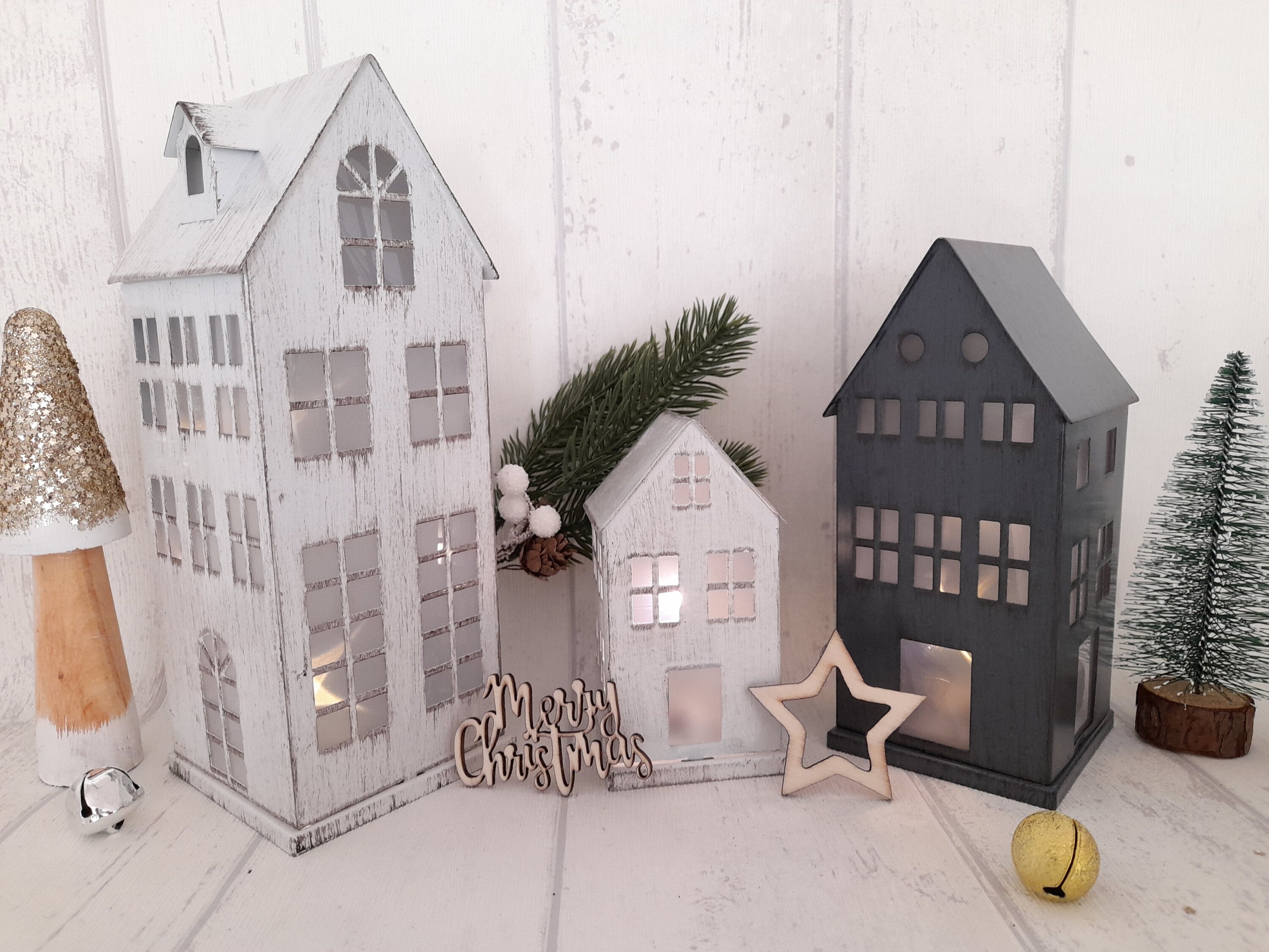 Häuser LED Licht Laterne Lichthäuser Haus Dekoration Etsy