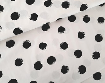 Dots fabric cotton cotton fabric dot fabric circles white black school cone